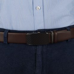 Pasek męski skórzany 3,5 cm klamra automatyczna Beltimore brązowy 02-601 : Kolory - brązowy, beżowy, Rozmiar pasków - r.110-125 cm. Brązowe paski męskie bez wzorów, ze skóry, wizytowe. Za 64.99 zł.