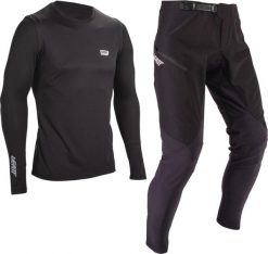 Komplet rowerowy (koszulka+spodnie) LEATT Ride Kit MTB 1.0. Czarne spodnie materiałowe męskie LEATT, z aplikacjami, z tkaniny, wizytowe. Za 314.30 zł.