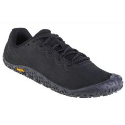 Męskie Buty Skórzane Vapor Glove 6. Czarne buty trekkingowe męskie MERRELL, z materiału, bez zapięcia, trekkingowe. Za 728.99 zł.