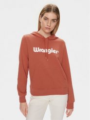 Wrangler Bluza 112350336 Pomarańczowy Regular Fit. Brązowe bluzy bez kaptura damskie Wrangler, s, z bawełny. Za 229.99 zł.