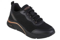 Buty sportowe Sneakersy damskie, Skechers Arch Fit S-Miles - Sonrisas. Czarne buty sportowe na co dzień damskie Skechers, bez wzorów, z materiału, trekkingowe. Za 389.99 zł.