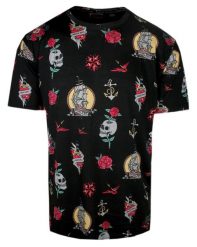 Męski T-Shirt - Brave Soul - Pirackie Motywy - Czarny. Czarne t-shirty męskie Brave Soul, na lato, l, bez wzorów, z bawełny, bez kołnierzyka. Za 55.00 zł.