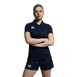 Damska koszulka polo Canterbury Club Dry. Niebieskie bluzki damskie CANTERBURY, bez wzorów, eleganckie, bez kołnierzyka, bez ramiączek. Za 233.00 zł.