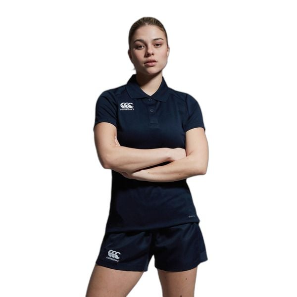 Damska koszulka polo Canterbury Club Dry. Niebieskie bluzki damskie CANTERBURY, bez wzorów, eleganckie, bez kołnierzyka, bez ramiączek. Za 225.00 zł.