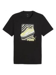 Koszulka sportowa męska Puma GRAPHIC SNEAKER. Czarne t-shirty sportowe męskie Puma, m, z dzianiny, bez ramiączek, do biegania. Za 107.80 zł.