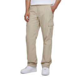 Nylonowe spodnie cargo z prostymi nogawkami Urban Classics. Białe spodnie materiałowe męskie Urban Classics, bez wzorów, z materiału. Za 198.75 zł.