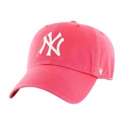 Czapka Z Daszkiem Clean Up New York Yankees. Czerwone czapki z daszkiem damskie 47 Brand, bez wzorów. Za 151.99 zł.