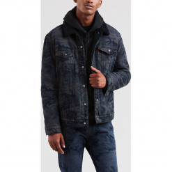Levi's - Kurtka jeansowa Justin Timberlake. Niebieskie kurtki męskie Levi's, m, bez wzorów, z bawełny, bez kaptura. W wyprzedaży za 399.90 zł.