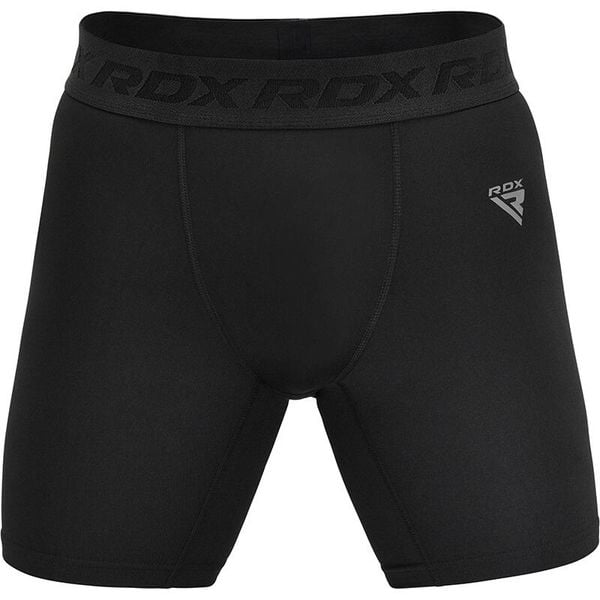 Spodenki treningowe RDX T15 Compression. Czarne szorty męskie RDX SPORTS, bez kołnierzyka. Za 89.99 zł.