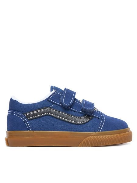 Vans Tenisówki Old Skool V VN000VB25TU1 Granatowy. Niebieskie buty sportowe chłopięce Vans, bez wzorów, z materiału, bez zapięcia. Za 199.99 zł.