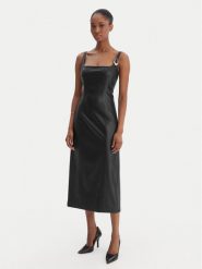 HUGO Sukienka z imitacji skóry Kattarina-1 50553546 Czarny Slim Fit. Czarne sukienki damskie Hugo, bez wzorów, ze skóry, bez kołnierzyka, bez ramiączek. Za 1,249.00 zł.