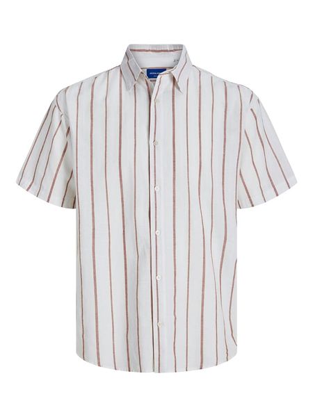 Jack & Jones Koszula "Joshua" w kolorze biało-brązowym rozmiar: XL. Białe koszule męskie Jack & Jones, xl, bez wzorów, bez kołnierzyka, bez ramiączek. Za 69.91 zł.