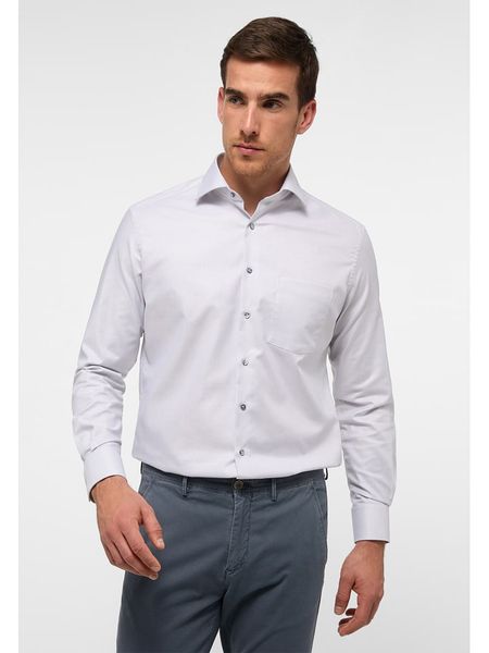 Eterna Koszula - Modern fit - w kolorze szarym rozmiar: 45. Szare koszule męskie Eterna, bez wzorów, z bawełny, bez kołnierzyka, bez ramiączek. Za 109.26 zł.