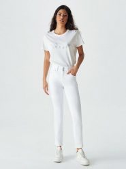 LTB Dżinsy "Molly" - Skinny fit - w kolorze białym rozmiar: W27/L32. Białe jeansy damskie LTB, z podwyższonym stanem. Za 140.53 zł.