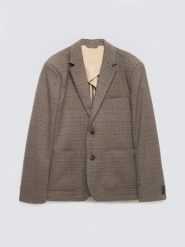 Marynarka męska z dodatkiem wełny w kratę brązowa Branson 803. Brązowe marynarki męskie Big Star, bez wzorów, z jeansu. Za 359.99 zł.