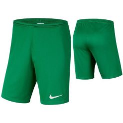 Spodenki piłkarskie męskie Nike Dry Park III treningowe szybkoschnące Dri Fit. Zielone szorty męskie Nike, bez kołnierzyka. Za 61.00 zł.