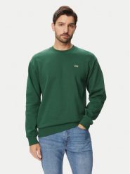 Lacoste Bluza SH8868 Zielony ciemny Regular Fit. Zielone bluzy bez kaptura męskie Lacoste, m, z bawełny. Za 579.99 zł.