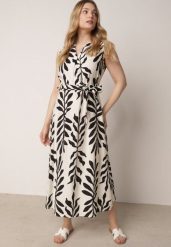 Czarna Pudełkowa Sukienka Wiskozowa Bez Rękawów z Wiązanym Paskiem Fontalin. Czarne sukienki damskie Born2be, do pracy, l, bez wzorów, z tkaniny, biznesowe, bez kołnierzyka, bez ramiączek, maxi, dopasowane. Za 89.99 zł.