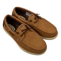 Buty żeglarskie Hey Dude Harbor Lo. Brązowe buty wizytowe męskie Hey dude, na wiosnę, z materiału, bez zapięcia. Za 340.50 zł.