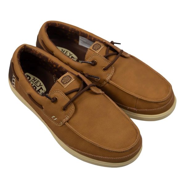 Buty żeglarskie Hey Dude Harbor Lo. Brązowe buty wizytowe męskie Hey dude, na wiosnę, z materiału, bez zapięcia. Za 358.55 zł.