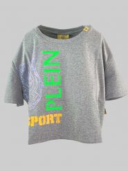 Plein Sport Koszulka w kolorze szarym rozmiar: XL. Szare bluzki sportowe damskie Plein Sport, xl, bez wzorów, bez ramiączek. Za 175.26 zł.