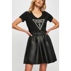 Vila - Spódnica. Czarne spódniczki damskie Vila, m, bez wzorów, z materiału, z podwyższonym stanem, mini, rozkloszowane. W wyprzedaży za 69.90 zł.