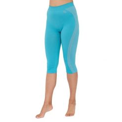 Spodnie damskie 2/3 Brubeck BALANCE. Niebieskie spodnie materiałowe damskie Brubeck, bez wzorów, z elastanu. W wyprzedaży za 33.99 zł.