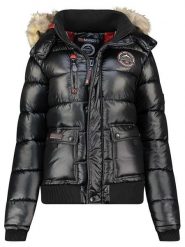 Geographical Norway Kurtka zimowa "Bugs" w kolorze czarnym rozmiar: M. Czarne kurtki damskie Geographical Norway, na zimę, m, bez wzorów, prążkowane, bez kaptura. Za 318.37 zł.