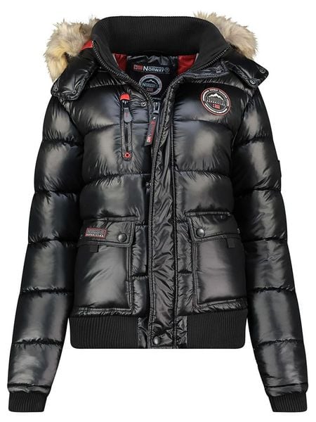 Geographical Norway Kurtka zimowa "Bugs" w kolorze czarnym rozmiar: M. Czarne kurtki damskie Geographical Norway, na zimę, m, bez wzorów, prążkowane, bez kaptura. Za 318.37 zł.