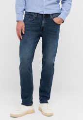 Męskie Spodnie Jeansowe Mustang Style Orlando Slim Denim Blue 1016626 5000 682. Niebieskie spodnie materiałowe męskie Mustang, bez wzorów, z denimu. Za 219.99 zł.