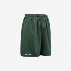 Second Life - Spodenki do hokeja na trawie męskie Korok FH500 - Stan Dobry. Zielone szorty męskie KOROK, z elastanu, bez kołnierzyka. Za 29.99 zł.