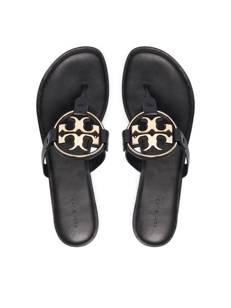 Tory Burch Japonki 167568 Czarny. Czarne klapki damskie Tory Burch, bez wzorów, ze skóry, bez obcasa. Za 1,284.00 zł.