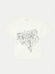 Guess T-Shirt J4YI30 K6YW4 Beżowy Regular Fit. Brązowe koszulki dziewczęce Guess, z aplikacjami, z bawełny, bez ramiączek. Za 59.99 zł.