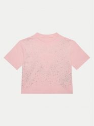 Guess T-Shirt J5RI13 K6YW4 Różowy Boxy Fit. Czerwone koszulki dziewczęce Guess, z aplikacjami, z bawełny, bez ramiączek. Za 69.99 zł.
