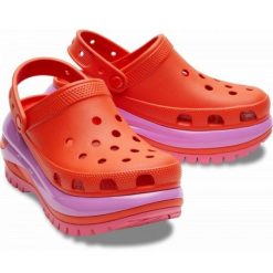 Klapki Crocs Mega Crush Clog 207988-84J pomarańczowe. Brązowe klapki damskie bez wzorów, bez obcasa. Za 544.84 zł.