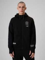 4F Bluza dresowa relaxed z kapturem męska - czarna M. Czarne bluzy z kapturem męskie 4f, l, z dresówki. Za 199.99 zł.