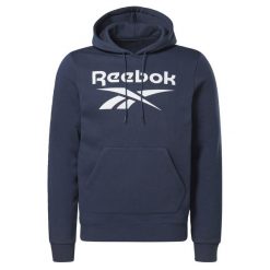 Bluza z kapturem Reebok Identity Fleece, Mężczyźni. Niebieskie bluzy sportowe męskie Reebok, bez wzorów, z bawełny, sportowe, bez kołnierzyka, bez ramiączek. Za 290.00 zł.