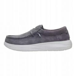 HeyDude Męskie Buty Mokasyny Wsuwane Zamszowe Wally Comf Suede 45. Szare mokasyny męskie Hey dude, z materiału. Za 419.00 zł.