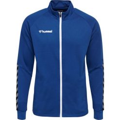 Kurtka Hummel Zip hmlAUTHENTIC Poly. Niebieskie kurtki treningowe męskie HUMMEL, l, bez wzorów, z dzianiny, na fitness i siłownię. Za 107.00 zł.