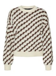 Vero Moda Sweter w kolorze kremowo-brązowym rozmiar: XL. Brązowe swetry klasyczne damskie Vero Moda, xl, bez kołnierzyka. Za 96.14 zł.
