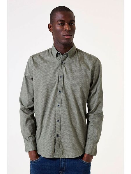 Garcia Koszula w kolorze khaki rozmiar: XL. Brązowe koszule męskie Garcia, xl, bez wzorów, z bawełny, bez kołnierzyka, bez ramiączek. Za 83.42 zł.