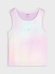 Koszulka sportowa ze wzorem ombre Active - wielobarwny. Koszulki dziewczęce Sinsay, l, bez wzorów, bez ramiączek. Za 15.99 zł.