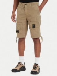 Aeronautica Militare Szorty materiałowe 261BE0041UCT01122 Beżowy Regular Fit. Brązowe szorty męskie AERONAUTICA MILITARE, z bawełny, bez kołnierzyka. Za 719.99 zł.