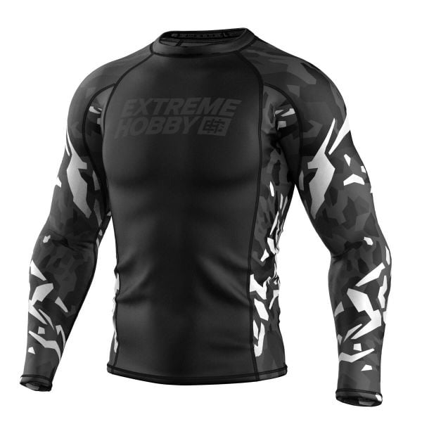 Koszulka sportowa męska Rashguard do MMA EXTREME HOBBY BLACK PANTHER. Białe bielizna termoaktywna męska EXTREME HOBBY, m, bez wzorów, z bawełny. Za 198.00 zł.
