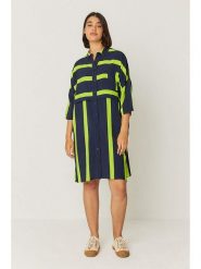 SKFK Sukienka "Lisabe" w kolorze granatowo-zielonym rozmiar: S. Niebieskie sukienki damskie SKFK, s, bez wzorów, z wiskozy, bez kołnierzyka, bez ramiączek, midi. Za 304.99 zł.