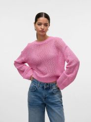Vero Moda Sweter w kolorze różowym rozmiar: S. Różowe swetry klasyczne damskie Vero Moda, s, ze splotem, bez kołnierzyka. Za 92.42 zł.
