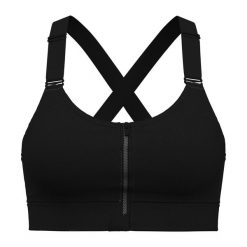 Biustonosz treningowy Under Armour Infinity High Zip 2.0. Czarne biustonosze sportowe damskie Under Armour, bez wzorów. Za 179.99 zł.