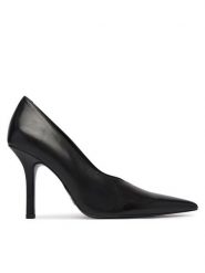 Patrizia Pepe Szpilki 8Z0106/L048-K103 Czarny. Czarne szpilki Patrizia Pepe, bez wzorów, ze skóry, bez obcasa. Za 1,269.00 zł.