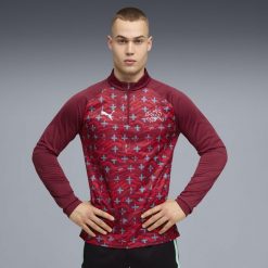 Męska koszulka na rozgrzewkę Szwajcarii o wąskim kroju z zamkiem 1/4 PUMA. Białe t-shirty sportowe męskie Puma, m, bez ramiączek, do piłki nożnej. Za 339.00 zł.