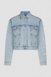 KARL LAGERFELD Kurtka jeansowa damska KLxDisney, Rozmiar S. Niebieskie kurtki damskie Karl Lagerfeld, s, bez wzorów, z bawełny, bez kaptura. W wyprzedaży za 1,219.99 zł.